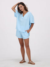 Volcom Stoneshine Vee Short Sleeve Top - Soft Blue